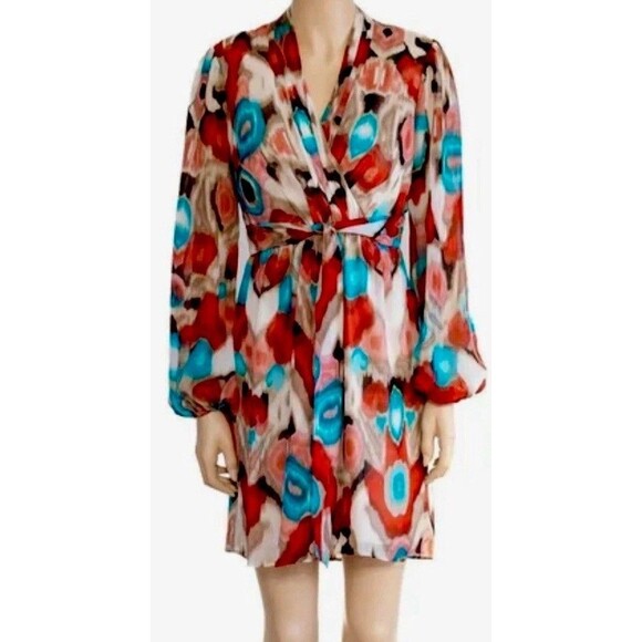Laundry Shelli Segal 100% Silk Mini Dress Size 4 Party Preppy Vintage 90s Lined - Picture 1 of 8
